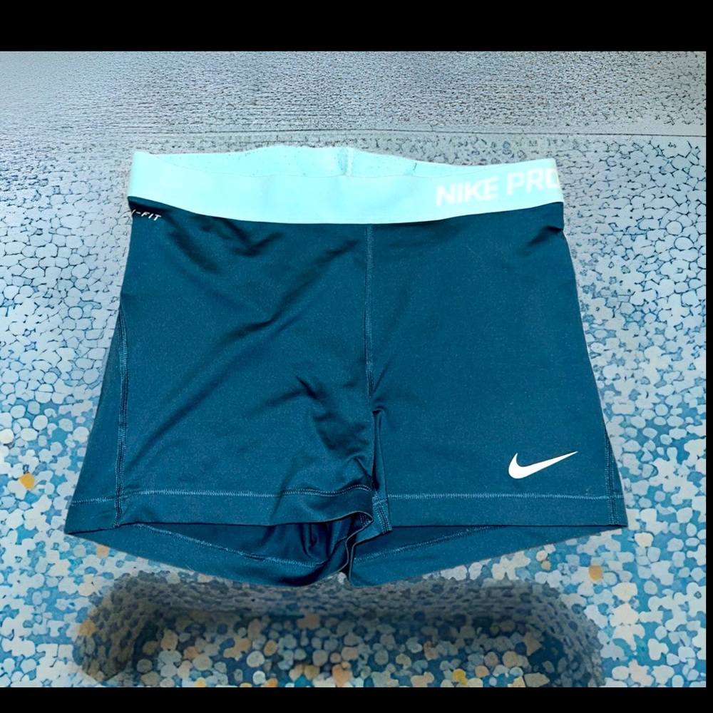 NIKE PRO Dri-Fit 3.0'' Compression Yoga/Gym Shorts-Teal/Blue 696358-305 Sz L